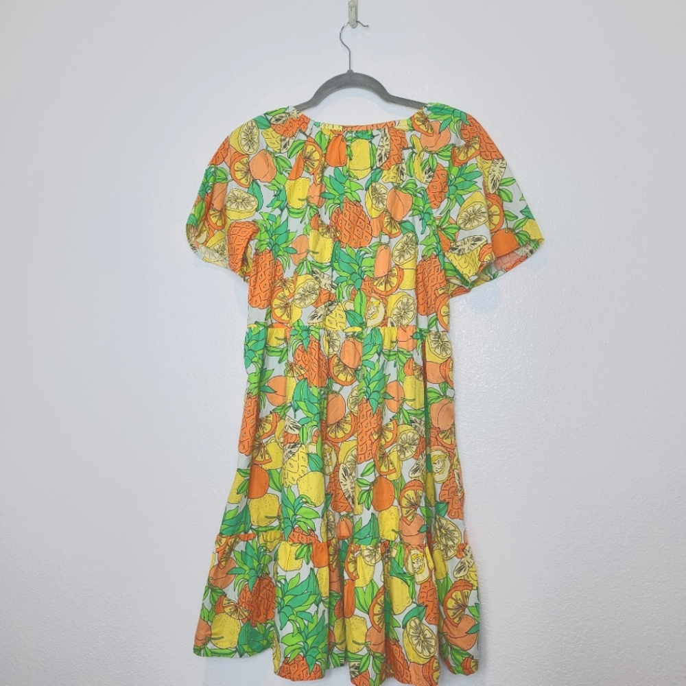 Peyton & Parker Tropical Fruit Print Short Dress Size Medium - Picture 7 of 8